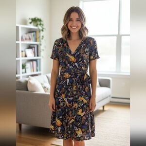 NWT J crew animal print wrap dress 6